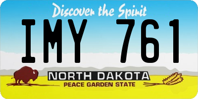 ND license plate IMY761