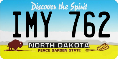 ND license plate IMY762