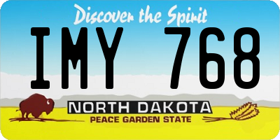 ND license plate IMY768