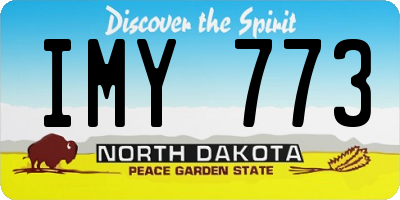 ND license plate IMY773