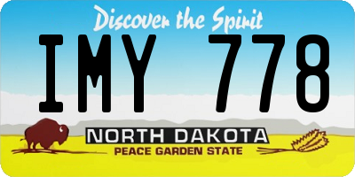 ND license plate IMY778