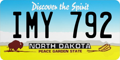 ND license plate IMY792