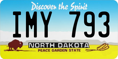 ND license plate IMY793