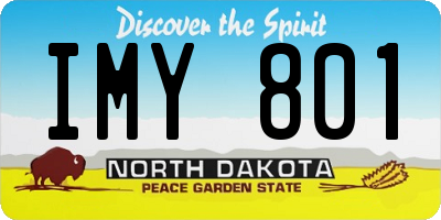 ND license plate IMY801