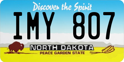 ND license plate IMY807