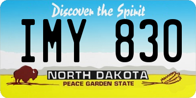ND license plate IMY830