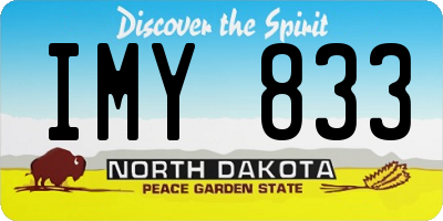 ND license plate IMY833