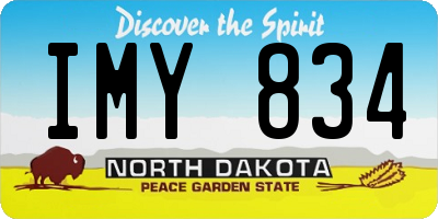 ND license plate IMY834
