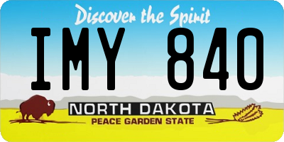 ND license plate IMY840
