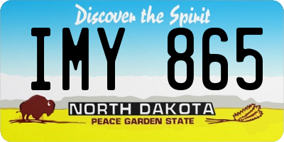 ND license plate IMY865