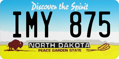 ND license plate IMY875
