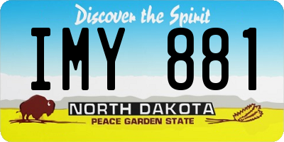 ND license plate IMY881