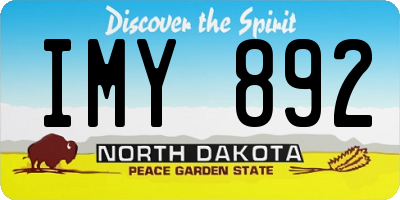 ND license plate IMY892