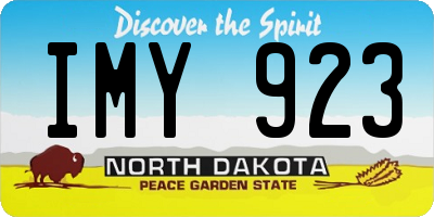 ND license plate IMY923