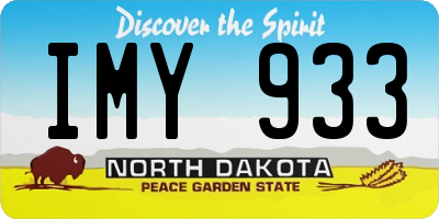 ND license plate IMY933