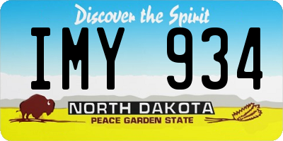 ND license plate IMY934