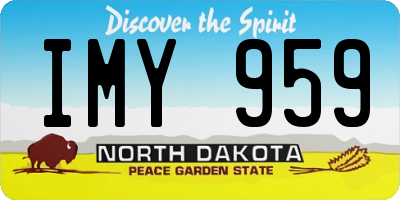 ND license plate IMY959