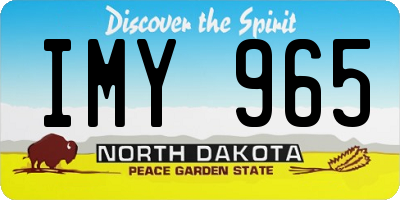 ND license plate IMY965