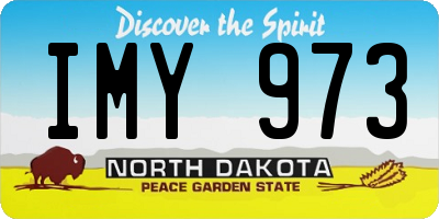 ND license plate IMY973