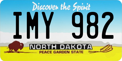ND license plate IMY982