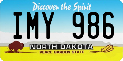ND license plate IMY986