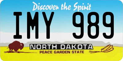 ND license plate IMY989