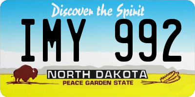 ND license plate IMY992