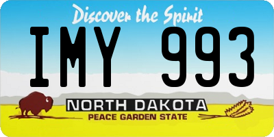ND license plate IMY993