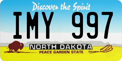 ND license plate IMY997