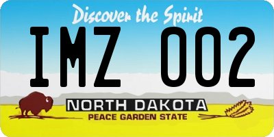 ND license plate IMZ002