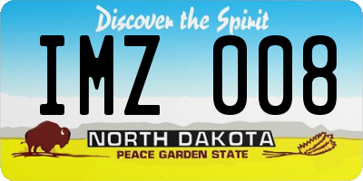 ND license plate IMZ008