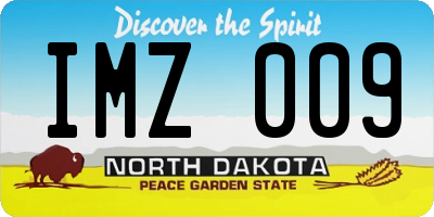 ND license plate IMZ009