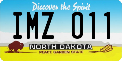 ND license plate IMZ011