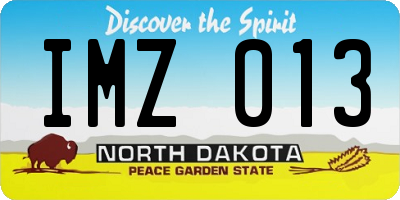 ND license plate IMZ013