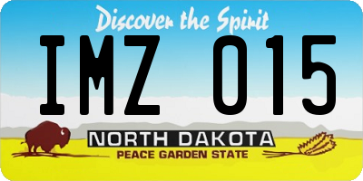 ND license plate IMZ015
