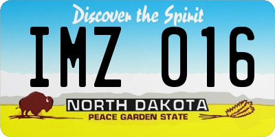 ND license plate IMZ016