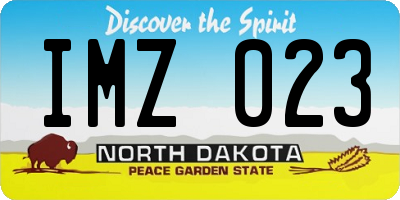 ND license plate IMZ023