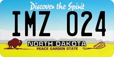 ND license plate IMZ024
