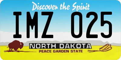 ND license plate IMZ025
