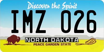 ND license plate IMZ026