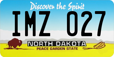 ND license plate IMZ027