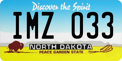 ND license plate IMZ033