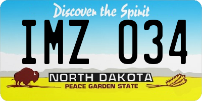 ND license plate IMZ034