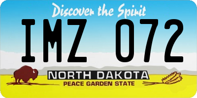 ND license plate IMZ072