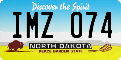 ND license plate IMZ074