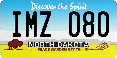 ND license plate IMZ080