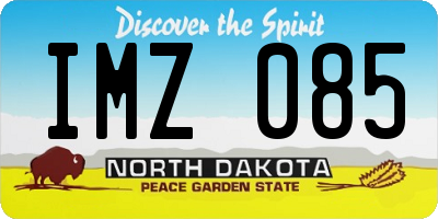 ND license plate IMZ085