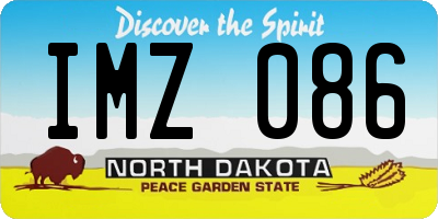 ND license plate IMZ086