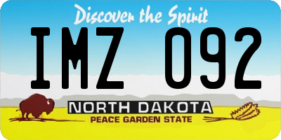ND license plate IMZ092