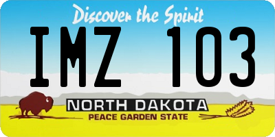 ND license plate IMZ103